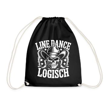 Line Dance Logisch Skull - Turnbeutel - Schwarz - Vorne