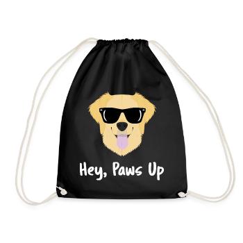 Um das golden_retriever.jpg Design für th zu optimieren - Turnbeutel - Schwarz - Vorne