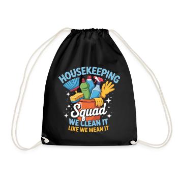 Funny Cleaning Design - Drawstring Bag - black - Front
