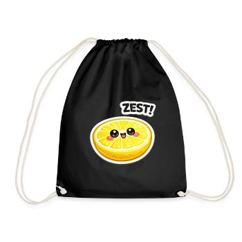Zitrus Zest Sticker - Turnbeutel - Schwarz - Vorne