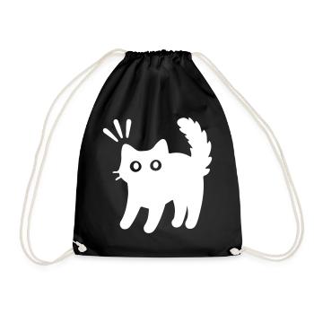 Kater Katze - Turnbeutel - Schwarz - Vorne