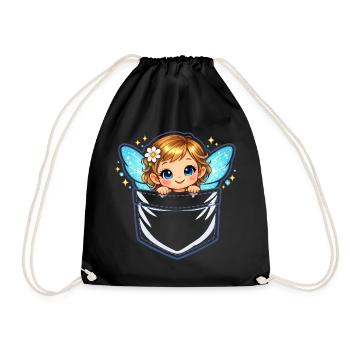 Engelchen Taschen-Portal - Turnbeutel - Schwarz - Vorne