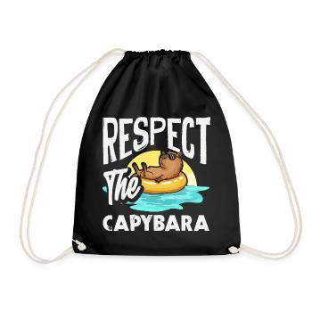 Respect pour les capybaras Animal mignon et drôle - Sac de sport léger - noir - Devant