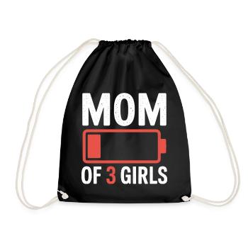 Logo de la batterie de la mère de trois filles - Sac de sport léger - noir - Devant
