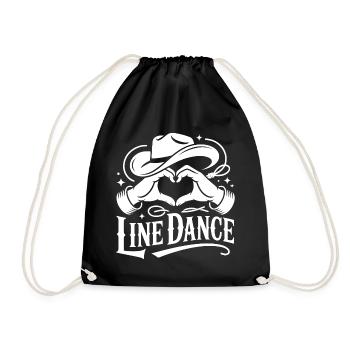 Line Dance Herzhände Cowboy - Turnbeutel - Schwarz - Vorne