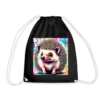 Igel - Turnbeutel - Schwarz - Vorne