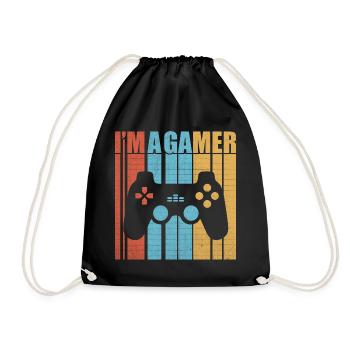 Je suis un gamer gamer, un nerd de Zocker et une manette de jeu - Sac de sport léger - noir - Devant