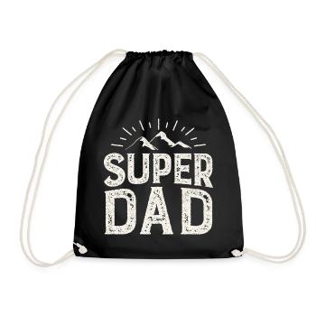 Super Dad Mountain Adventure - Drawstring Bag - black - Front