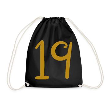 19 - Drawstring Bag - black - Front