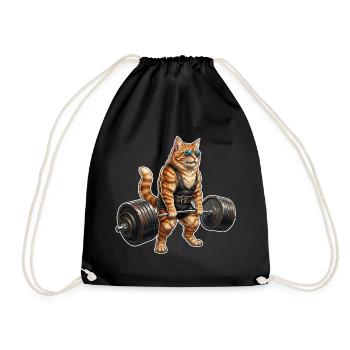 Katze Bodybuilding - Turnbeutel - Schwarz - Vorne