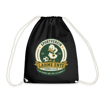 Lahme Ente Fußballclub - Turnbeutel - Schwarz - Vorne