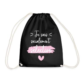 Je suis socialement sélective - Sac de sport léger - noir - Devant