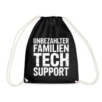 Unbezahlter Familien Tech Support - Turnbeutel - Schwarz - Vorne