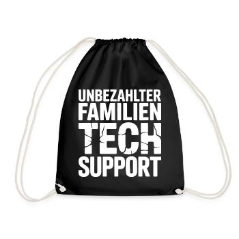 Unbezahlter Familien Tech Support - Turnbeutel - Schwarz - Vorne