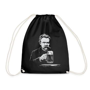 Friedrich Nietzsche buvant de la bière - Sac de sport léger - noir - Devant