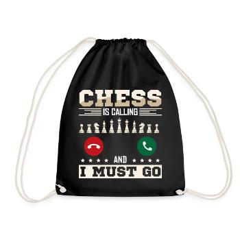 Schach Schachspieler Schachbrett - Turnbeutel - Schwarz - Vorne