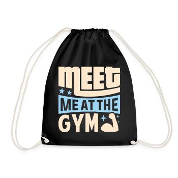 Meat Me at the Gym Fitness - jeu de mots - Sac de sport léger - noir - Devant