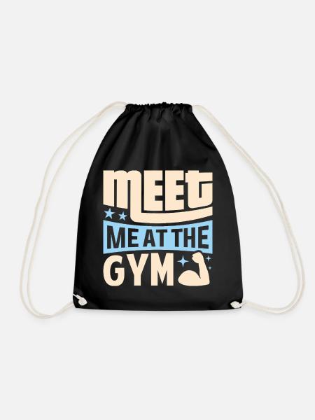 Meat Me at the Gym Fitness-Pun - Turnbeutel - Schwarz