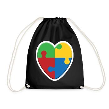 Puzzle du cœur de l’autisme - Sac de sport léger - noir - Devant