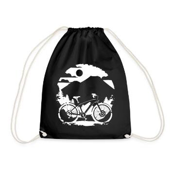 Mountain biking - Drawstring Bag - black - Front
