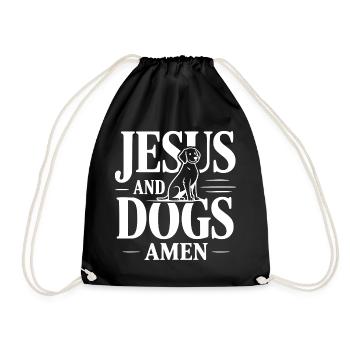 Jésus et les chiens amen - Sac de sport léger - noir - Devant