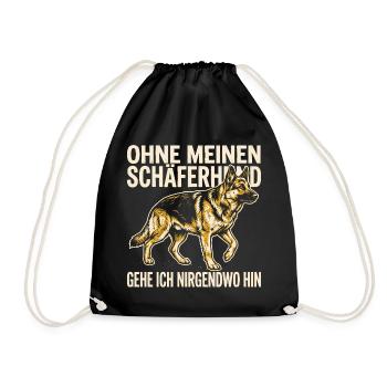 Ohne meinen Schäferhund gehe ich nirgendwo hin - Turnbeutel - Schwarz - Vorne