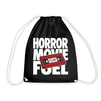 Horror Movie Fuel – VHS Retro Horror Motiv - Turnbeutel - Schwarz - Vorne