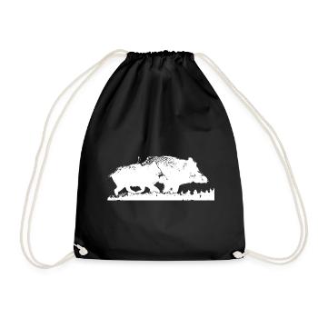 Sanglier chasse silhouette gibier chasseur animal  - Sac de sport léger - noir - Devant