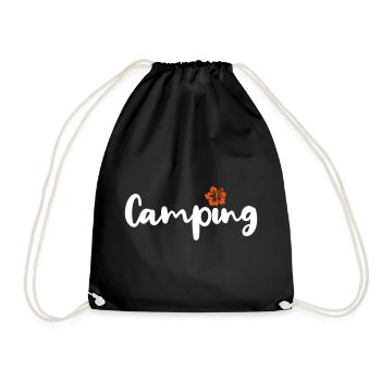 Camping Hawaii Handwriting Camper Caravan Motorhome - Drawstring Bag - black - Front