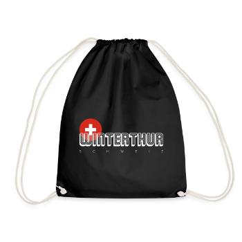 Winterthur Swiss City Crest Tee - Drawstring Bag - black - Front
