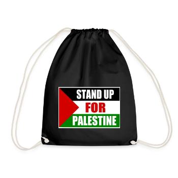 stand up for palestine - Drawstring Bag - black - Front