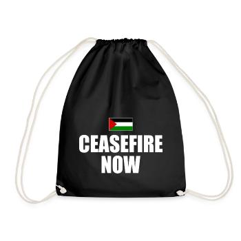 ceasefire now - Drawstring Bag - black - Front