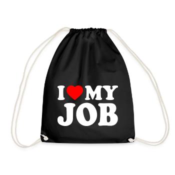 I love my job - Drawstring Bag - black - Front