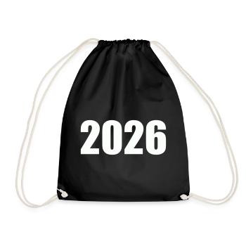 2026 - Drawstring Bag - black - Front