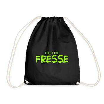Halt die Fresse - Cooler Spruch - Turnbeutel - Schwarz - Vorne