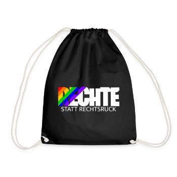 Les droits de l’homme au lieu d’un virage à droite – arc-en-ciel - Sac de sport léger - noir - Devant