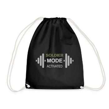 Mentalité de soldat | Cross Training et entraînement - Sac de sport léger - noir - Devant