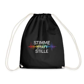 Stimme statt Stille für Aktivisten & Fans - Turnbeutel - Schwarz - Vorne