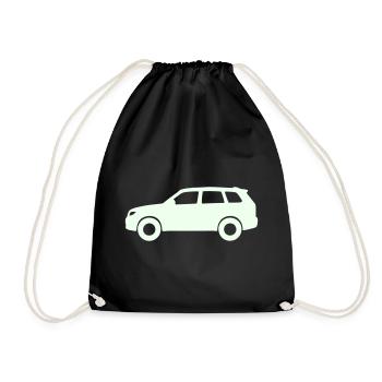 Silhouette de voiture pastel - Sac de sport léger - noir - Devant