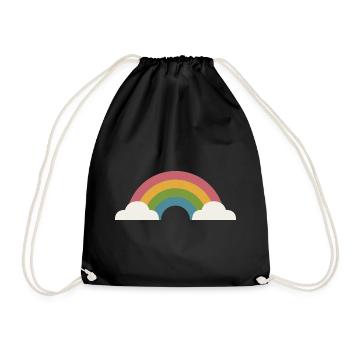 Rainbow and clouds - Drawstring Bag - black - Front