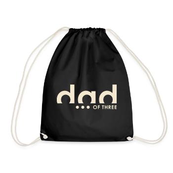 Dad of Three – Papa von drei Kindern - Turnbeutel - Schwarz - Vorne