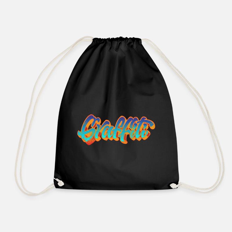 Graffiti lettering - Drawstring Bag - black