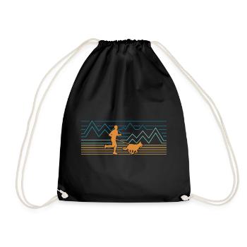 Coureur de canicross de fond avec chien - Sac de sport léger - noir - Devant