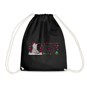 Cult Wolf Christmas, MÄHrry Christmäh's Heart - Drawstring Bag - black - Front