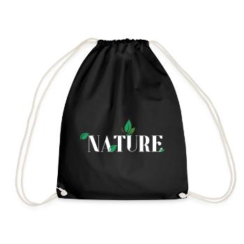 Nature Leaves Embrace Typography - Drawstring Bag - black - Front