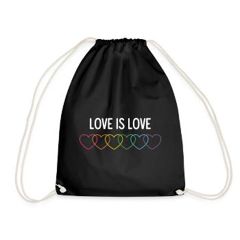Pride Month LGBT - Liebe ist Liebe - Turnbeutel - Schwarz - Vorne