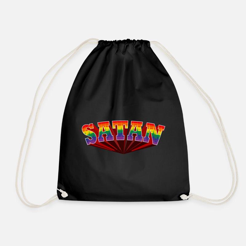 Satan Regenbogen Text - Turnbeutel - Schwarz