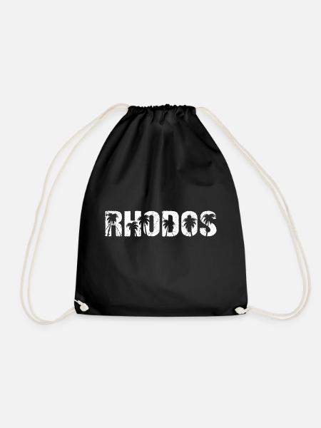 Rhodes, Greece, Rhodes Island - Drawstring Bag - black