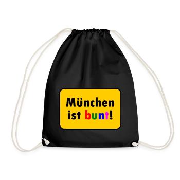 München ist bunt - Turnbeutel - Schwarz - Vorne