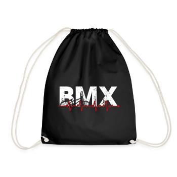 BMX Pulse Grafik T-Shirt - Turnbeutel - Schwarz - Vorne